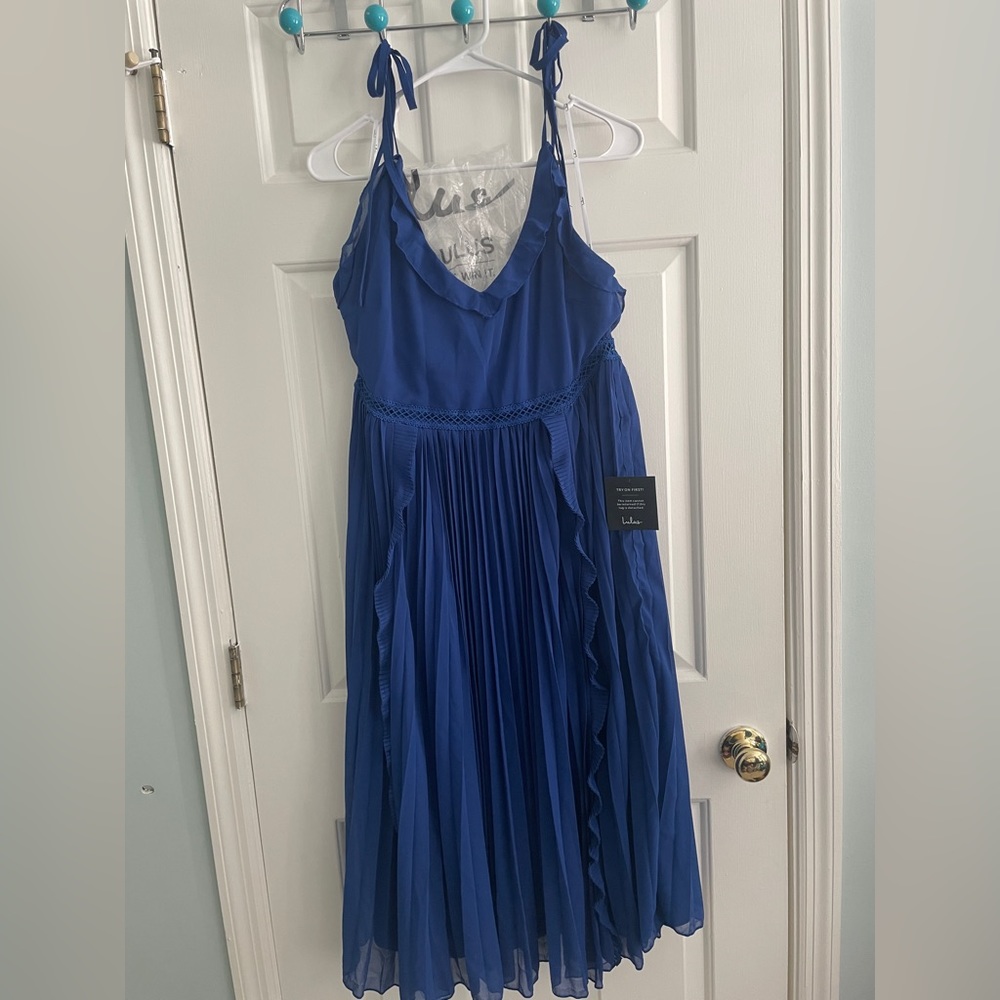 Lulus Never a Dull Moment Dress, Royal Blue, Size XL